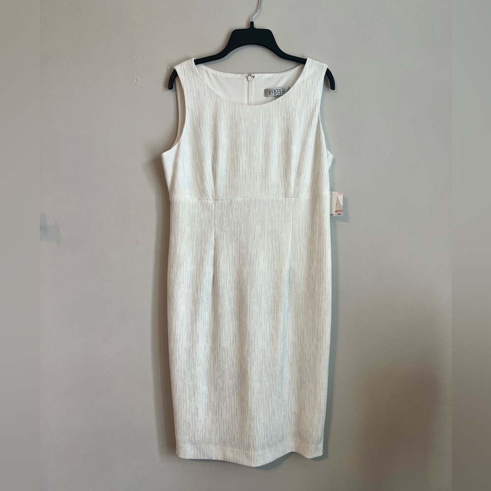 NWT Kasper White Sleeveless Dress